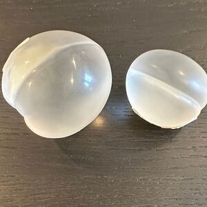Lalique France Frosted Crystal Fruit Pair — Peach (11685) & Plum (11690), Signed